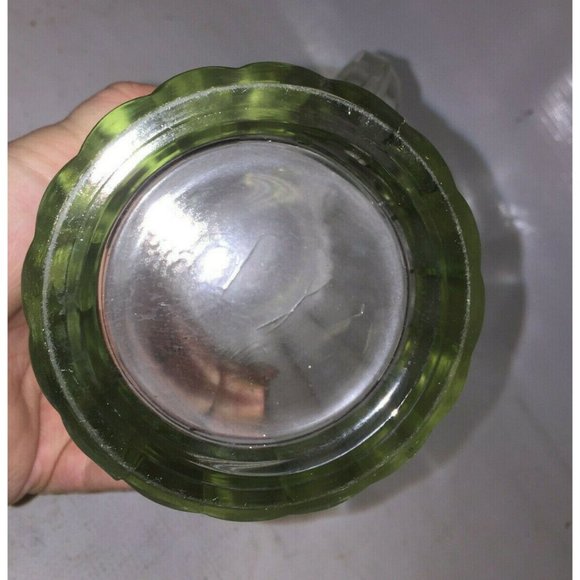 Glass Juice Pitcher - Classic Design - Partially Lined with Large Handle - Picture 4 of 5